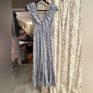 Maxi dress with plunge neckline